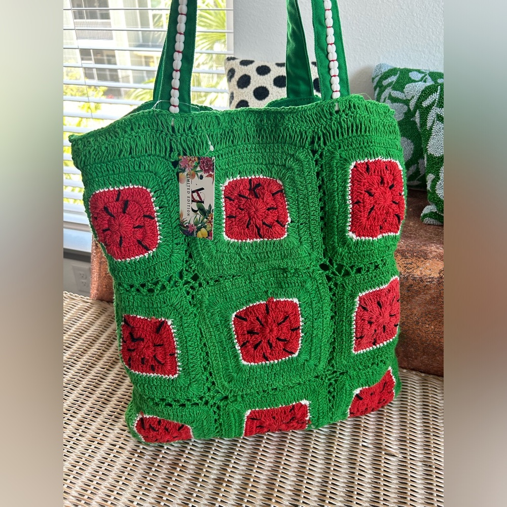 America & Beyond watermelon tote